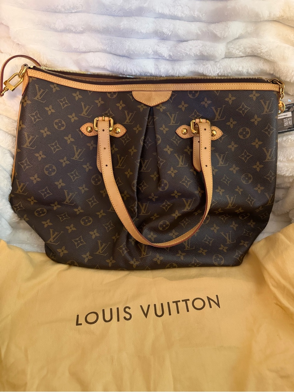Louis Vuitton Monogram Palermo GM Shoulder Tote Bag with Crossbody Strap